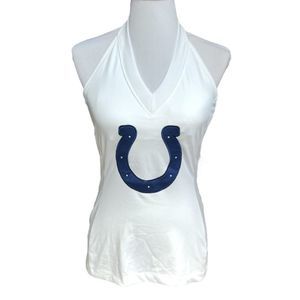 NFL Team Apparel All Sports Couture Indianapolis Colts Halter Neck Shirt Medium